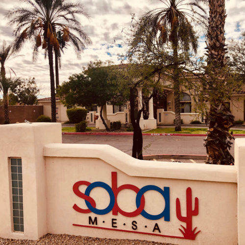 A view of the outside of the Soba Recovery Center located in Mesa, Arizona