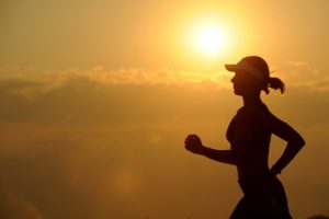 woman running to reduce stress
