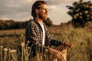 man in recovery practising mindfulness